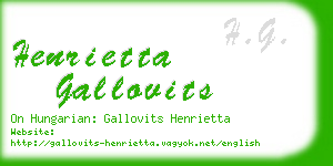 henrietta gallovits business card